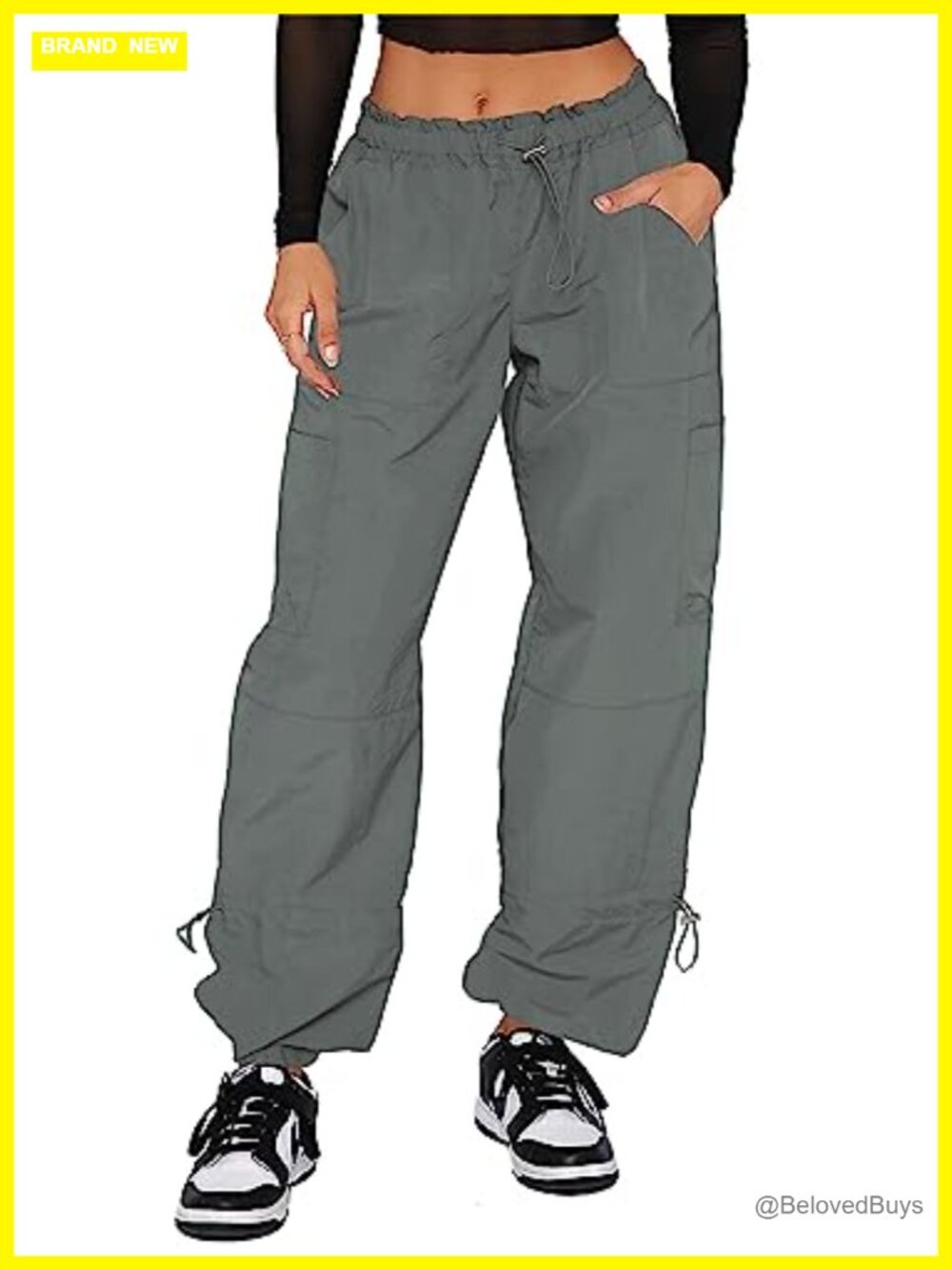 Baggy Cargo Pants Parachute Pants for Women Y2K Festival Hiking